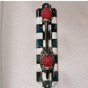 MACKENZIE CHILDS HANGING COURTLY CHECK DOUBLE HOOK